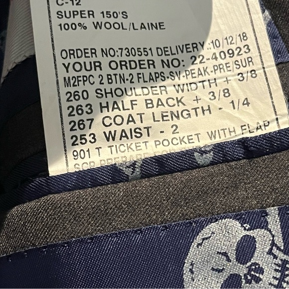 Bespoke Tailored Samuelson Superfine Wool Grey Blazer with Skill Lining - Picture 10 of 14